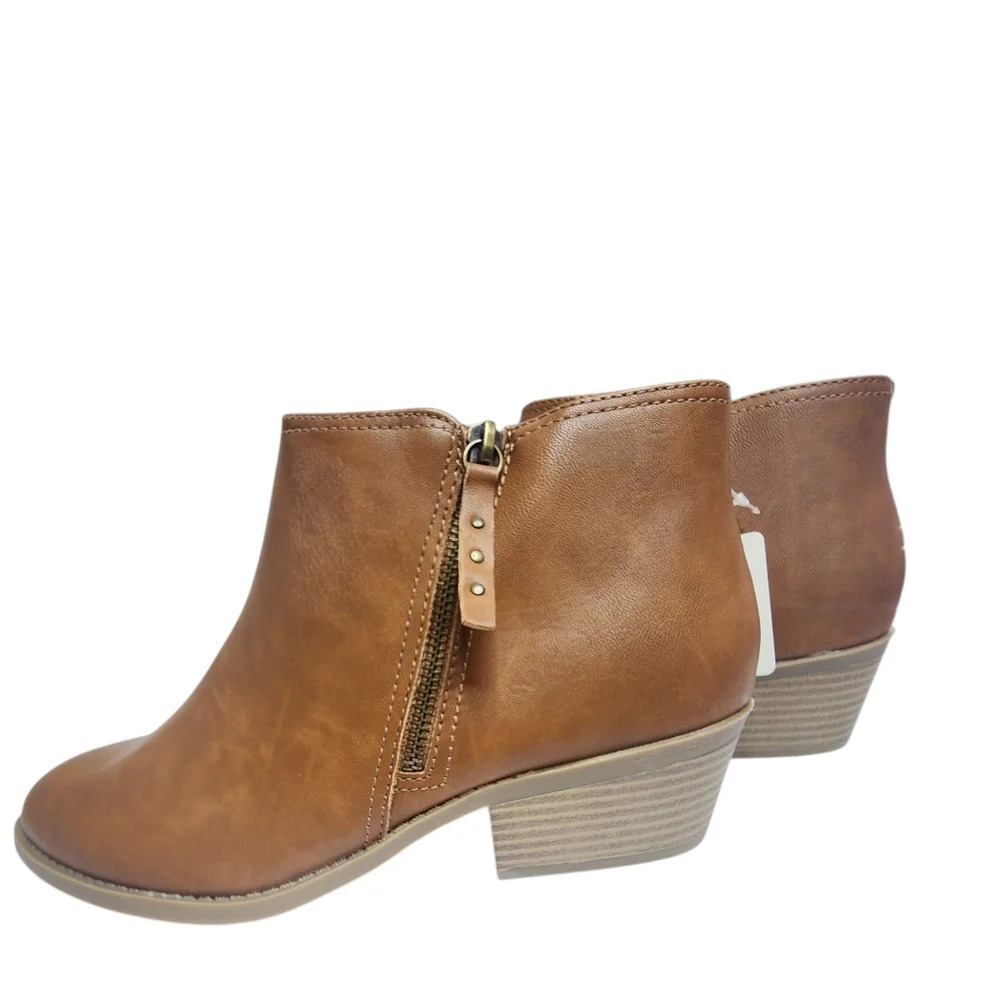 Arizona Jeans Co Camino Cognac Stacked Heel Booties Womens 11M - Picture 3 of 9